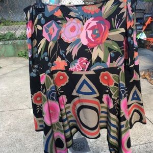 Anna Sui silk bohemian skirt